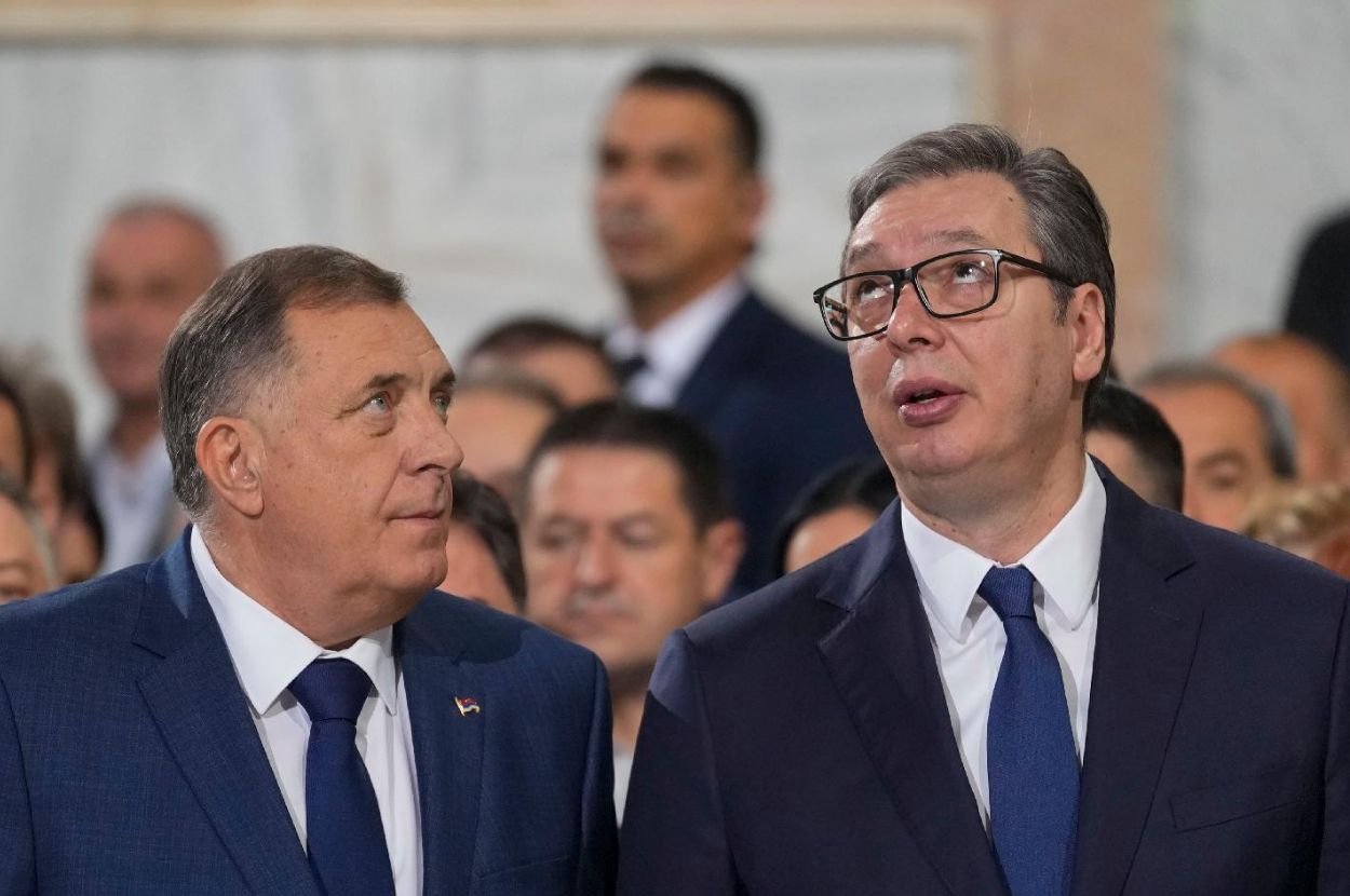 Milorad Dodik i Aleksandar Vučić na molebanu u sklopu Prvog svesrpskog sabora