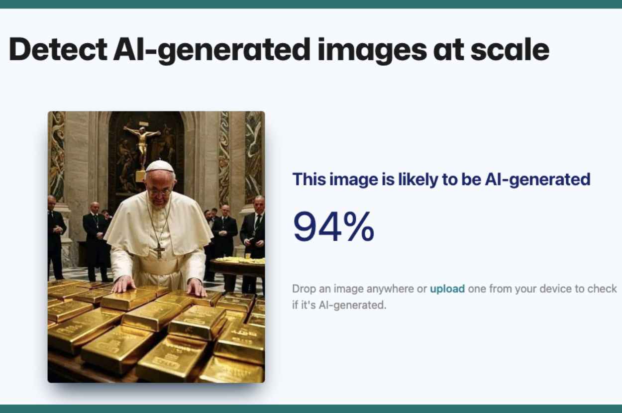 Analiza fotografije sa papa Franjom u programu Sight Engine