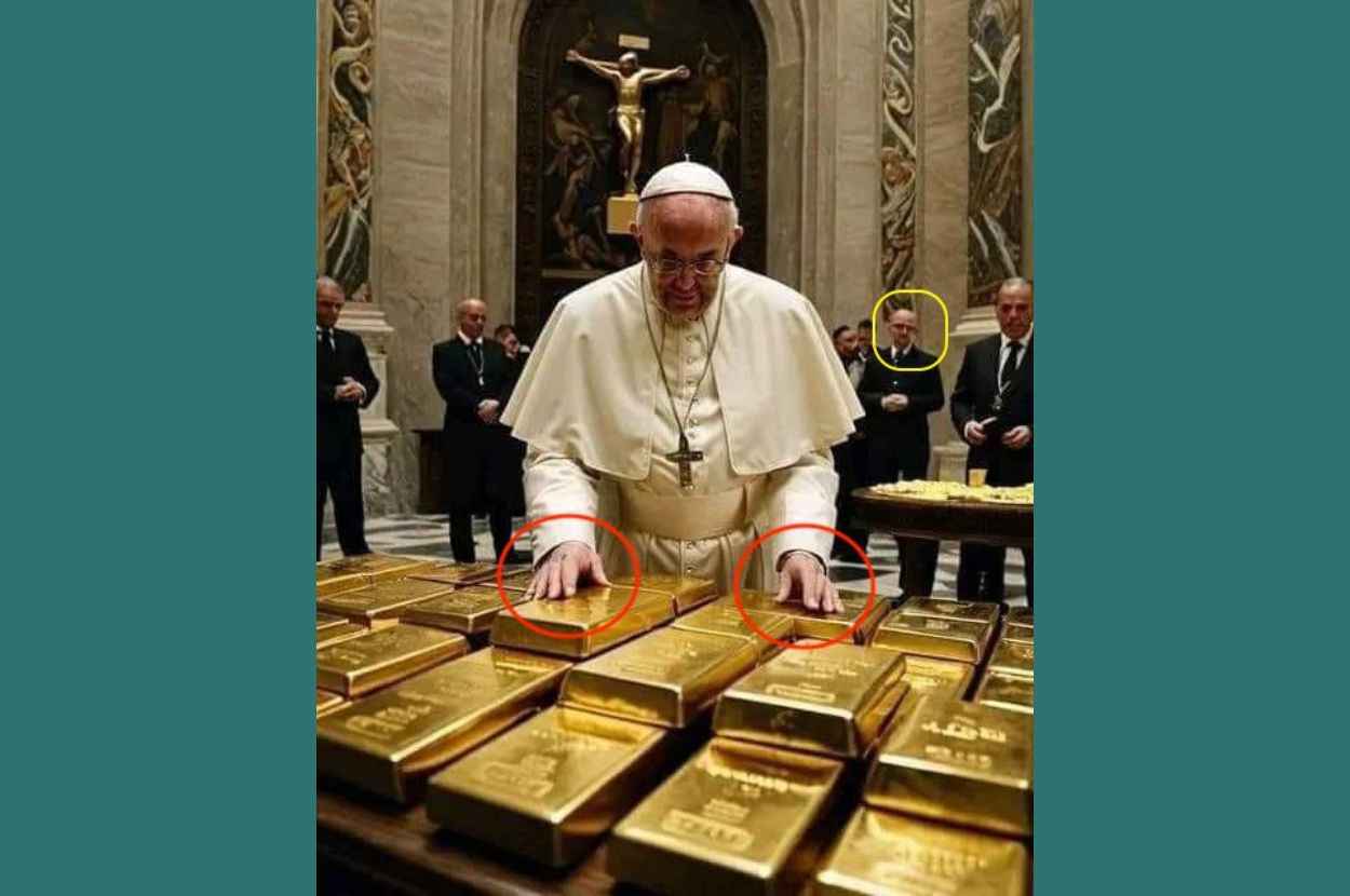 Elementi koji ukazuju na veštačku inteligenciju na slici sa papa Franjom