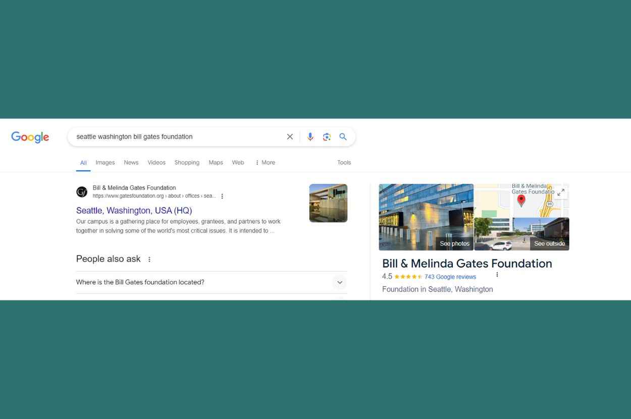 Gugle pretraga adrese Fondacije Bila i Melinde Gejts