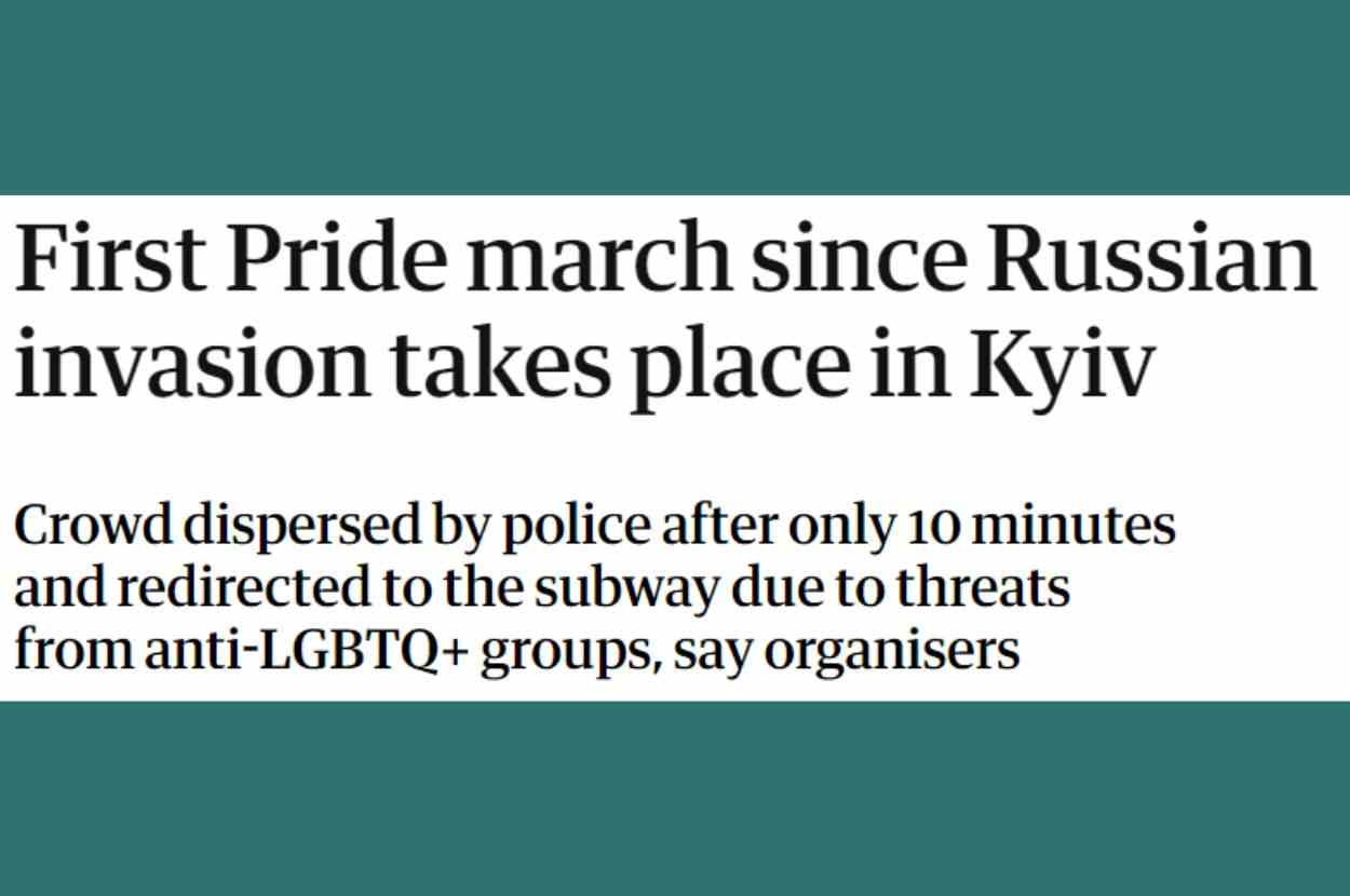 Naslov Gardijana o paradi ponosa u Kijevu