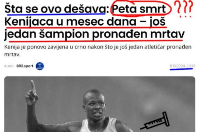 Dezinformacija o smrti pet atletičara iz Kenije