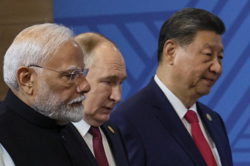 Narendra Modi, Vladimir Putin, Si Đinping - samit BRIKS-a, oktobar 2024.