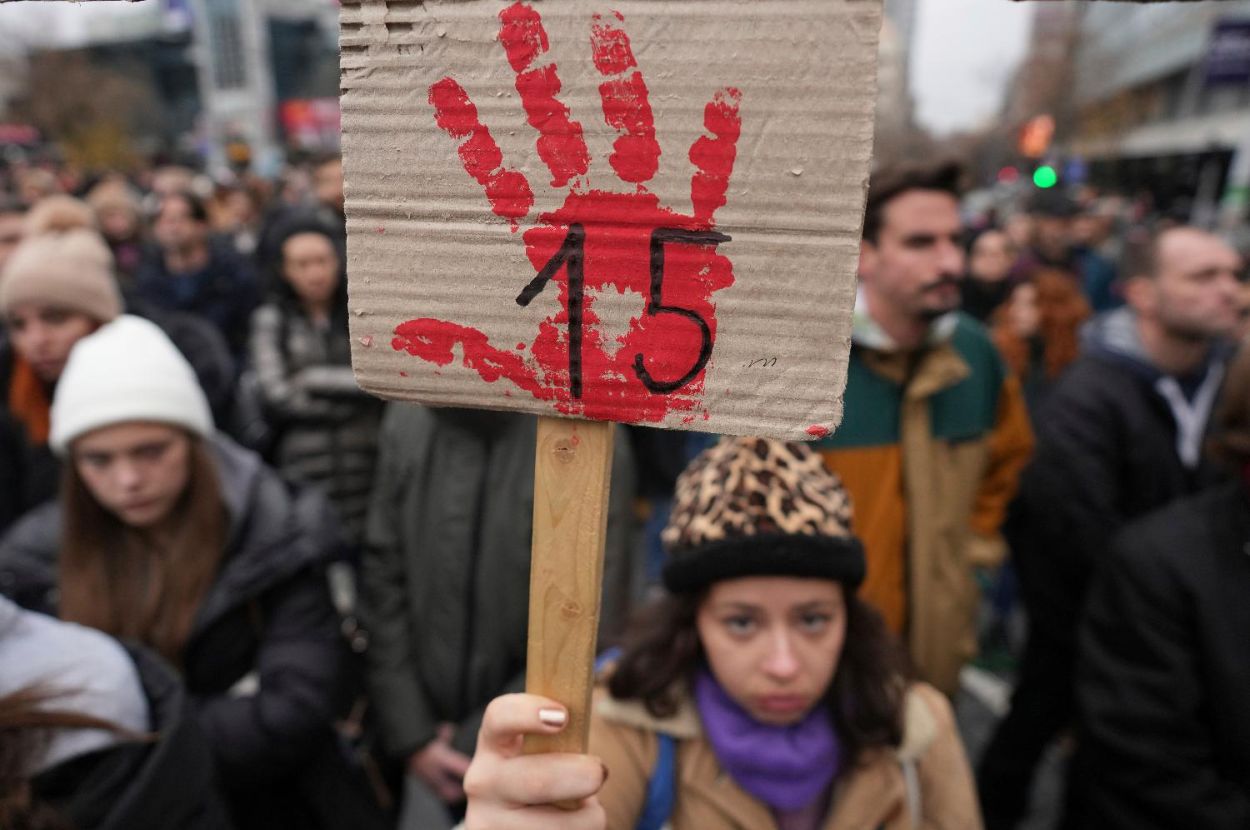 Protest studenata ispred RTS-a, 12. 12. 2024. godine, Foto: FoNet